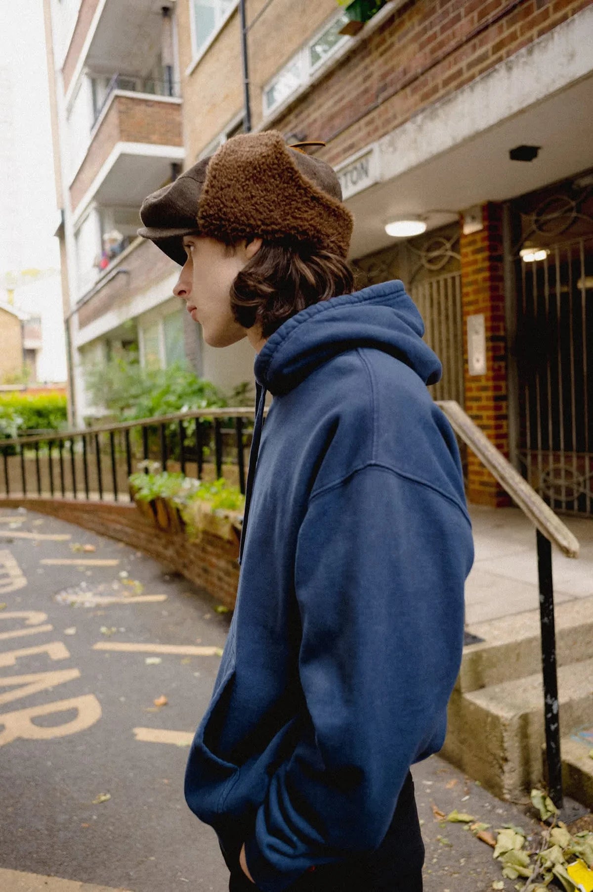 Brixton Baseline Hood Fleece - Washed Navy Vintage Wash