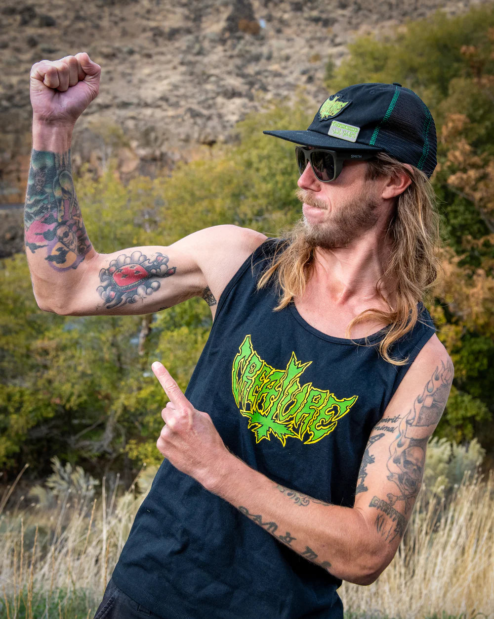 Creature Gravette Hippie Skull SnapBack Hat - Black