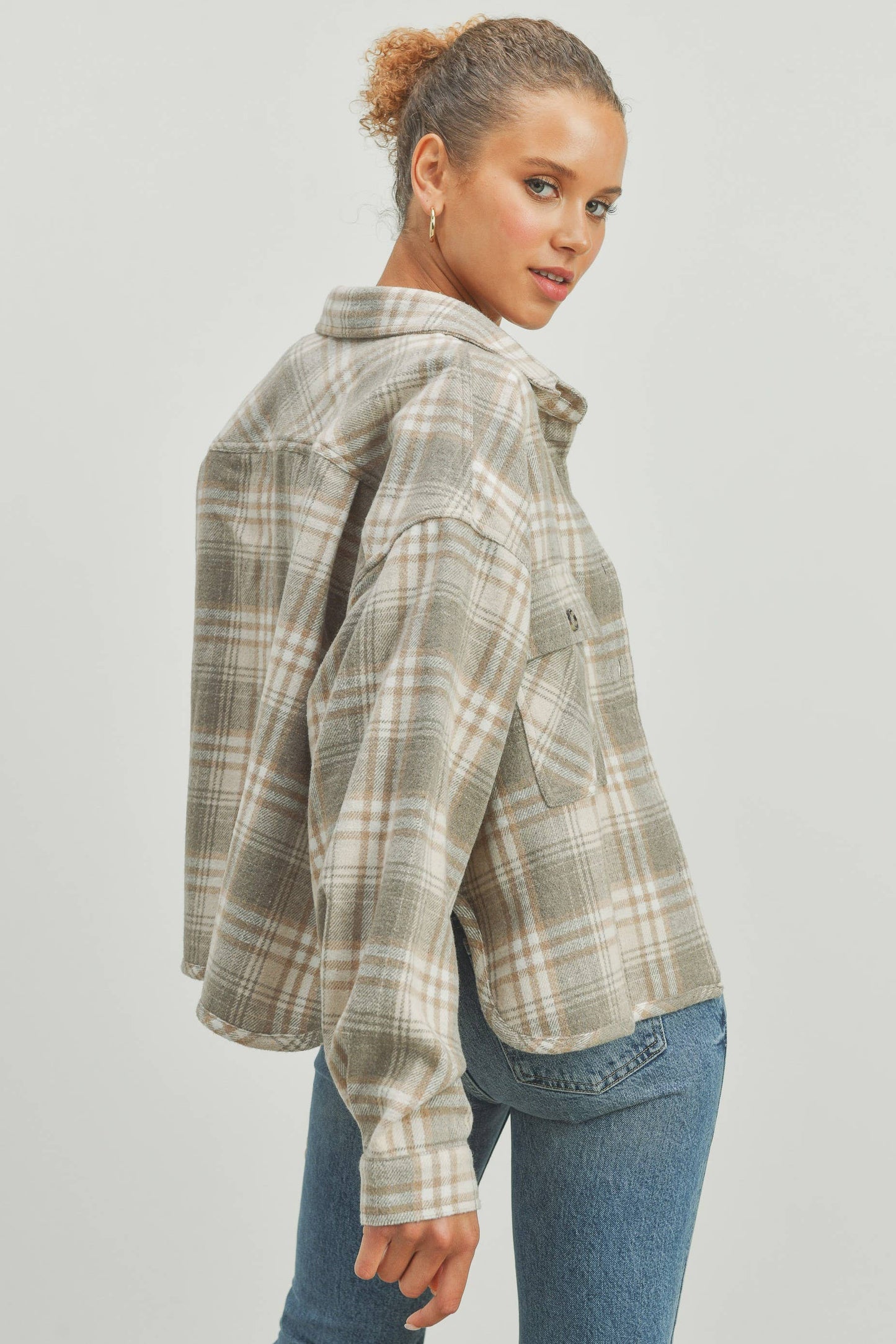 Plaid Cropped Shacket