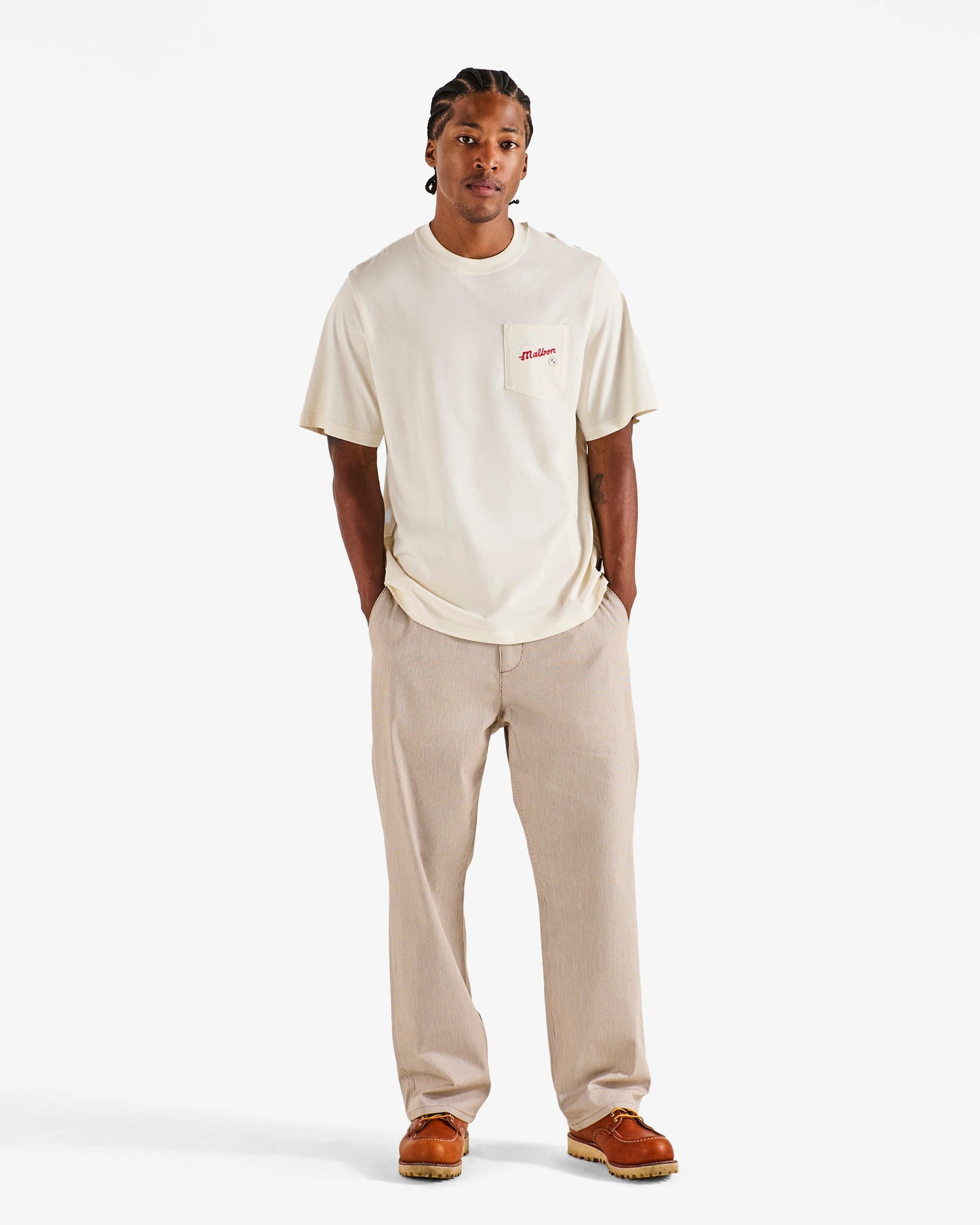 Malbon Vista Demand Pocket Tee - Ivory