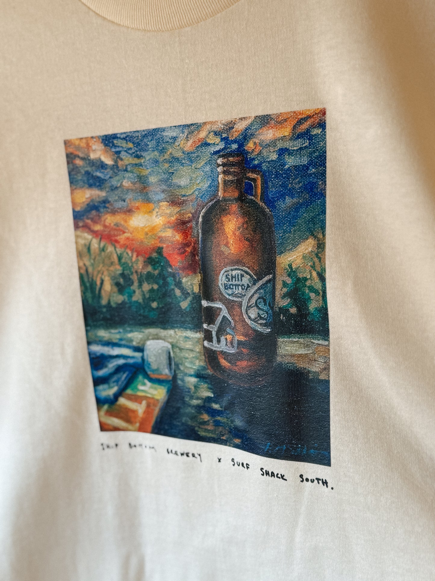 Shack X Ship Bottom Brewery Growler Tee - Cream