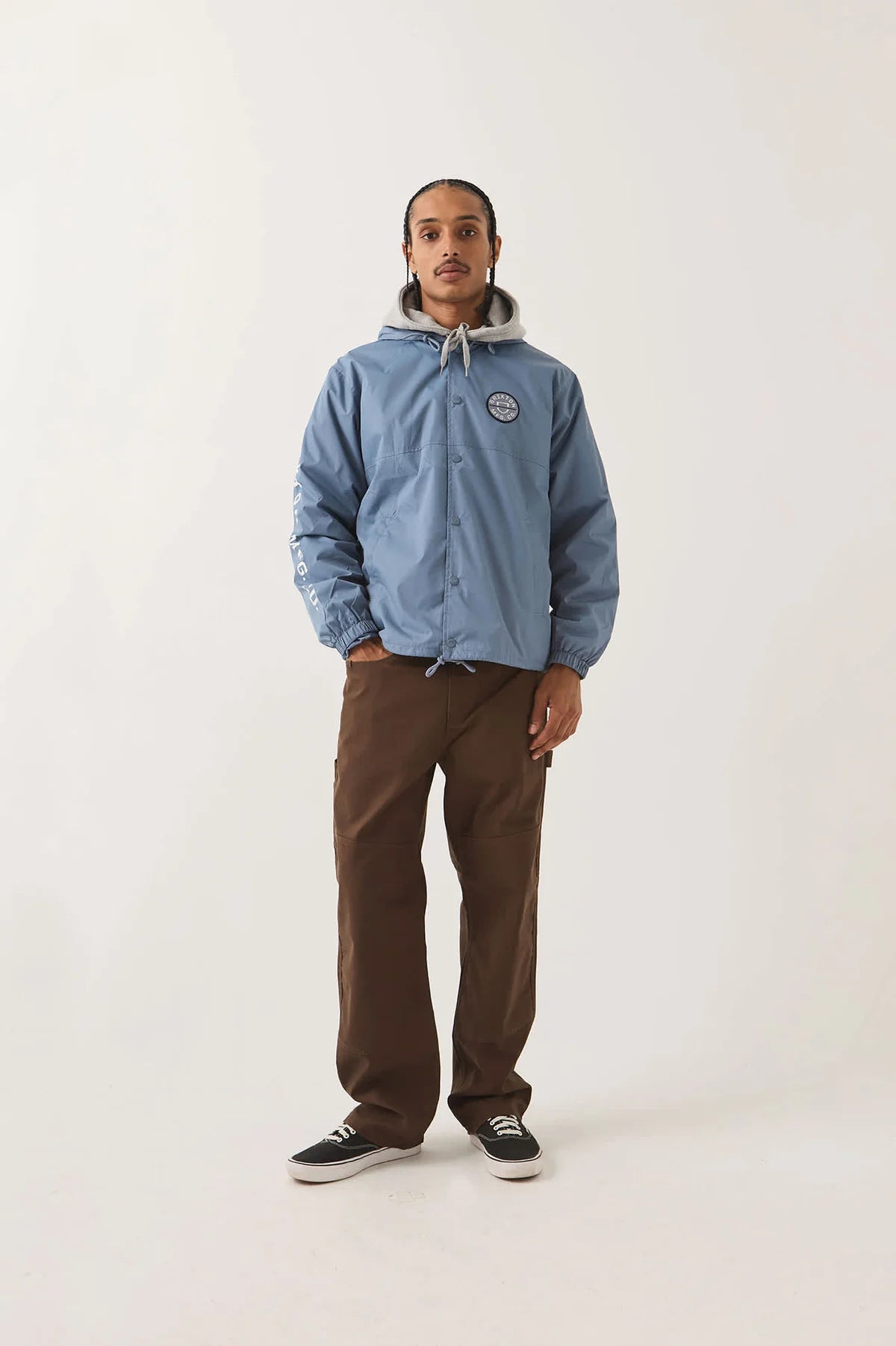 Brixton Claxton Hooded Lightweight Jacket - Slate