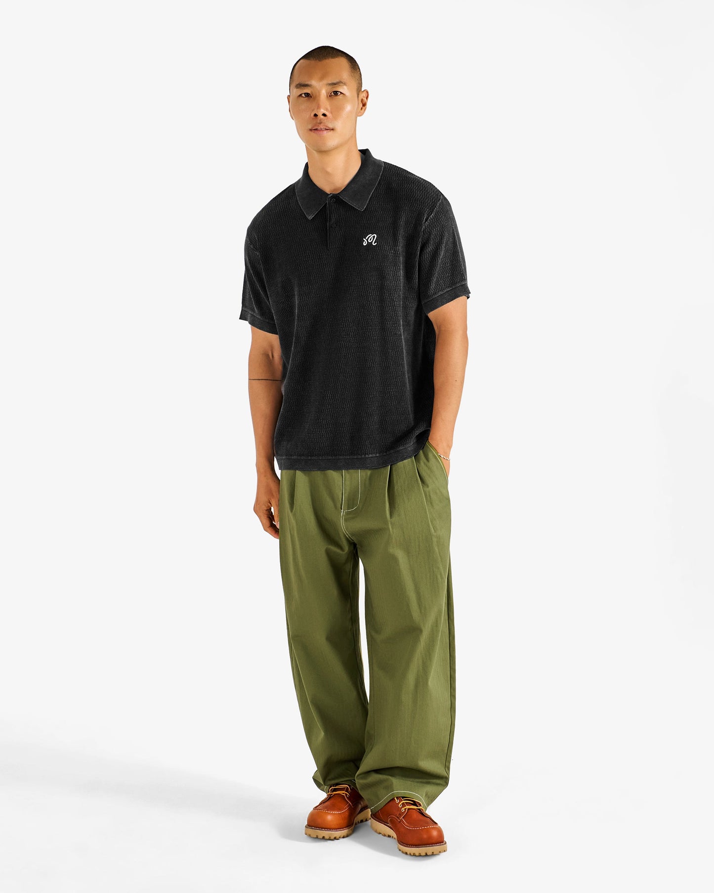 Malbon Brickwork Polo - Black