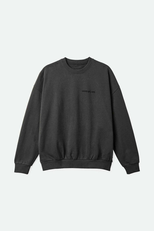 Brixton Embroidered Heavyweight Crewneck - Washed Black