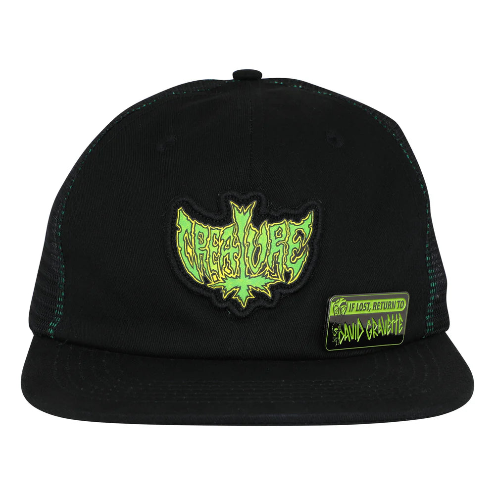 Creature Gravette Hippie Skull SnapBack Hat - Black