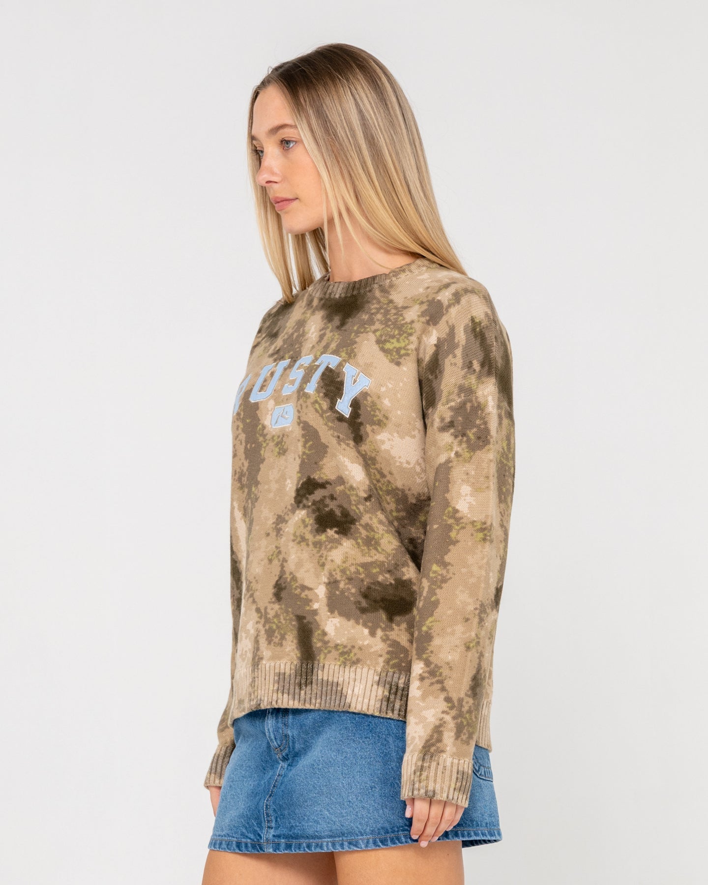 Rusty Camoozy Knitted Crew - Camo