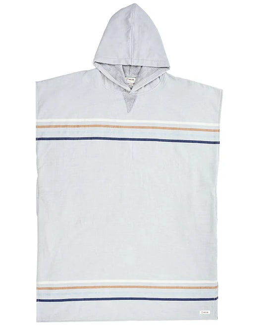 Sand Cloud Border Classic Stripe Hooded Poncho - Grey