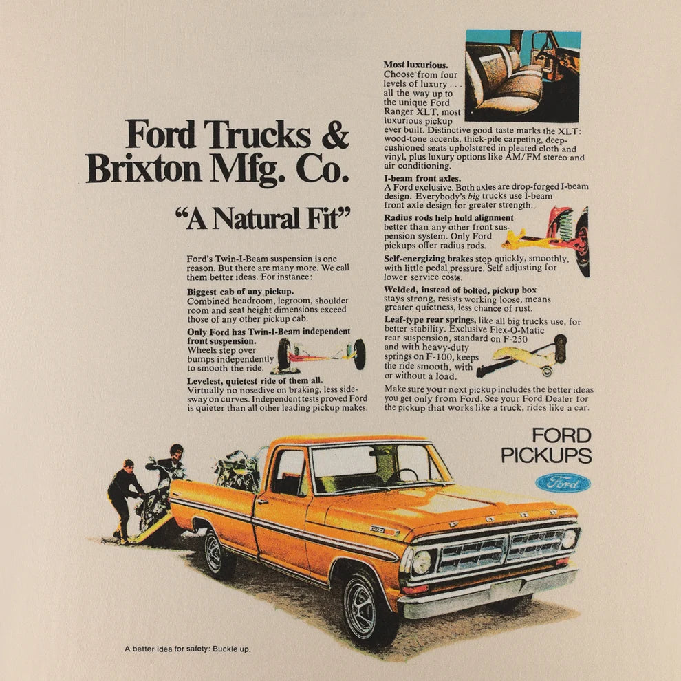 Brixton x Ford 71’ Pickup Tee - Wimbledon White