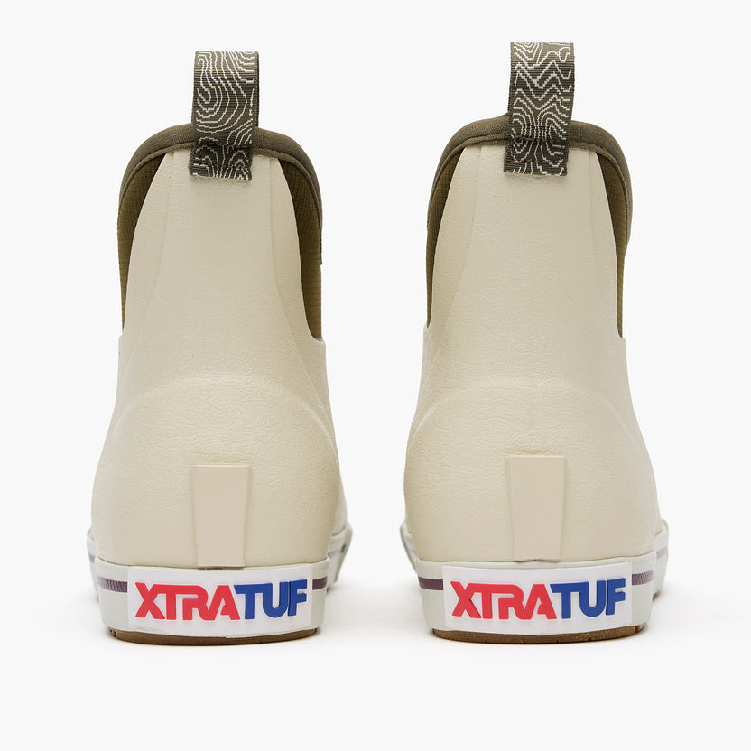 Xtratuf Women’s Camp Fleece Ankle Deck Boot- Bone White/ Dark Olive