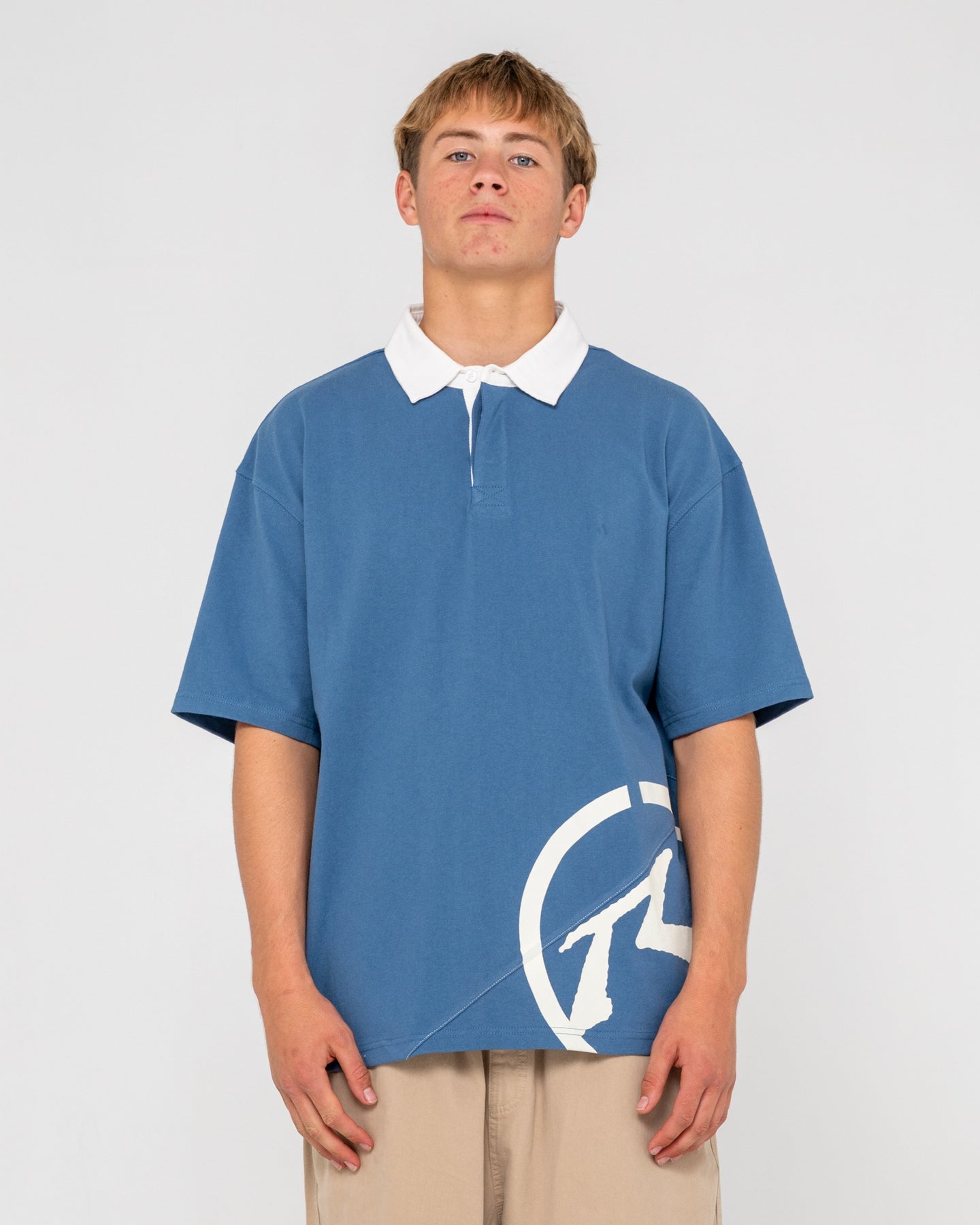 Rusty Pablo S/S Rugby Polo - Atlantic Blue