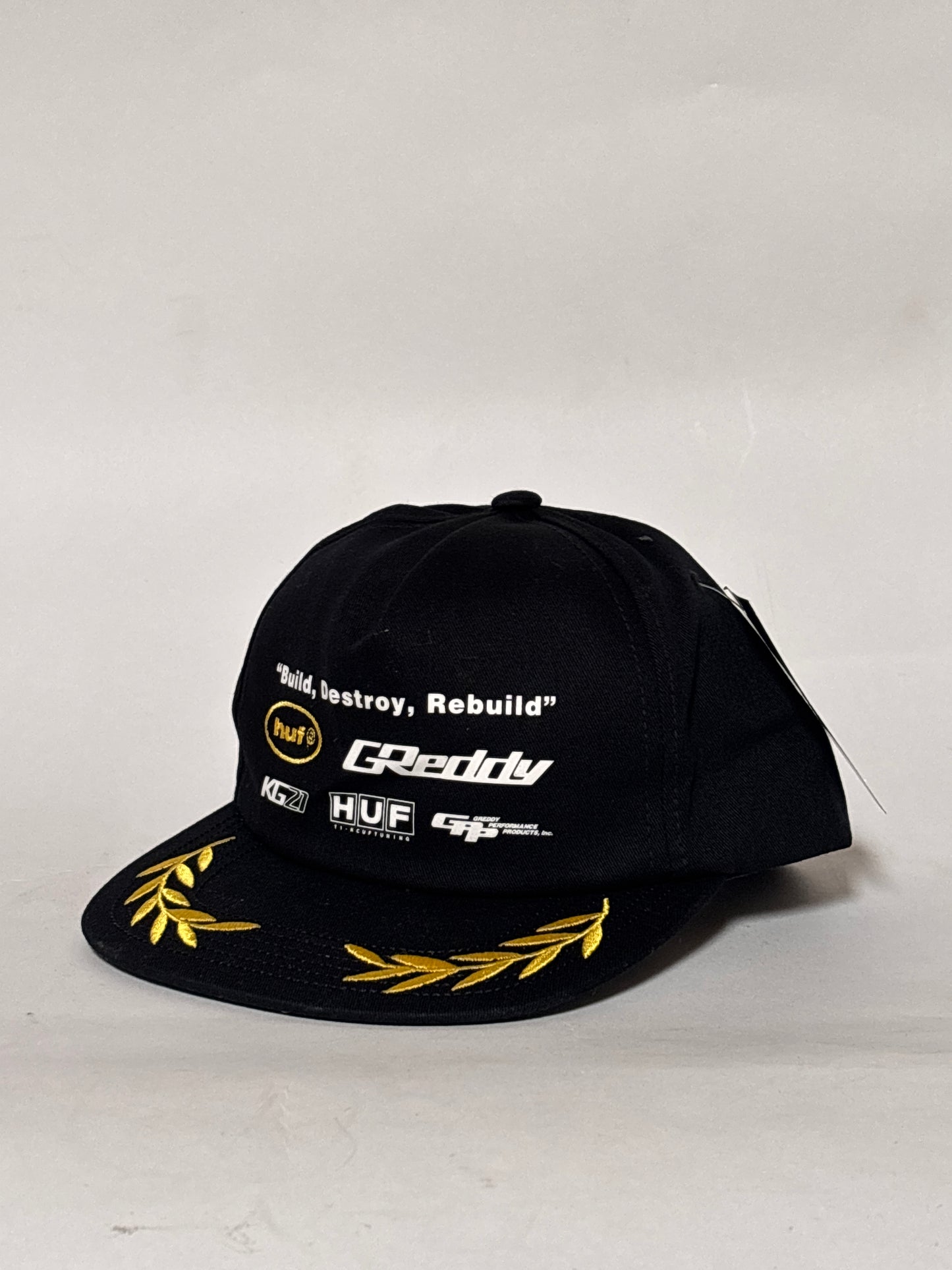 HUF x GReddy Team Snapback Hat - Black