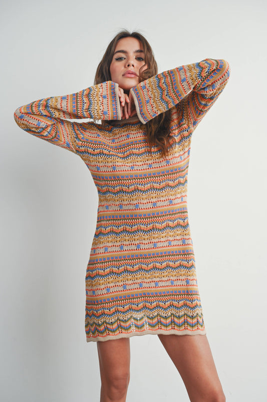 Multicolor Sweater Dress