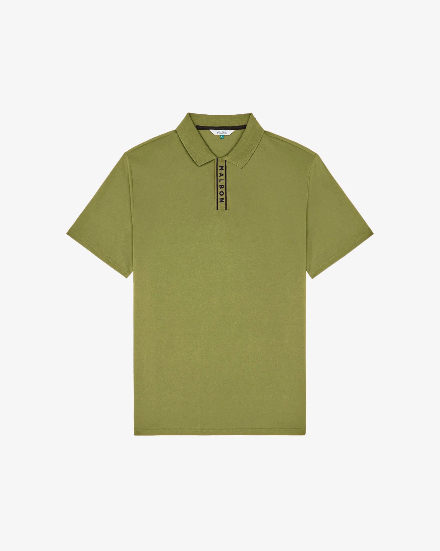 Malbon Block Placket Polo - Military Green