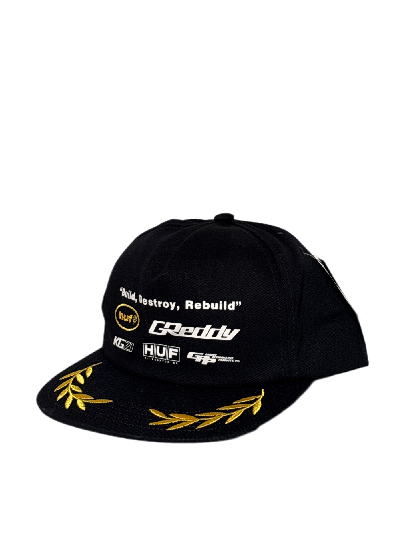 HUF x GReddy Team Snapback Hat - Black