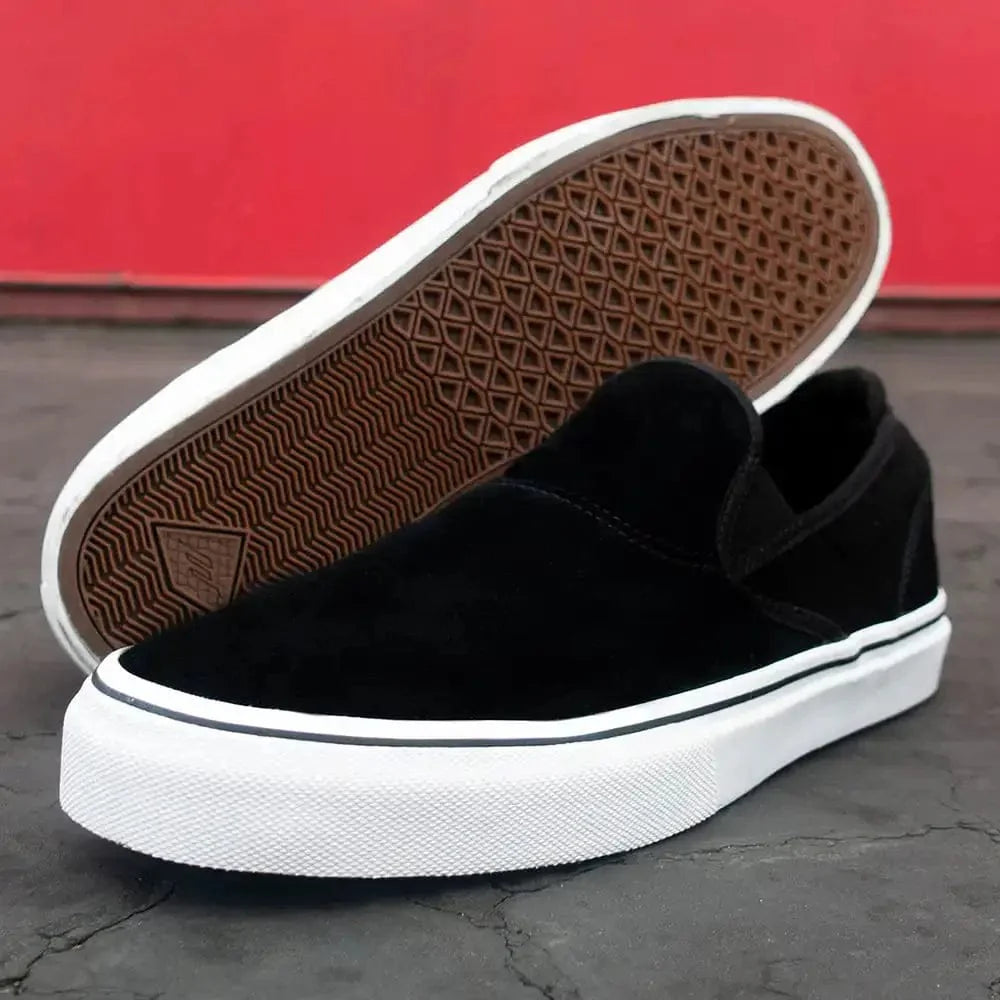 Emerica Wino G6 Slip On - Black / White w/ Gold