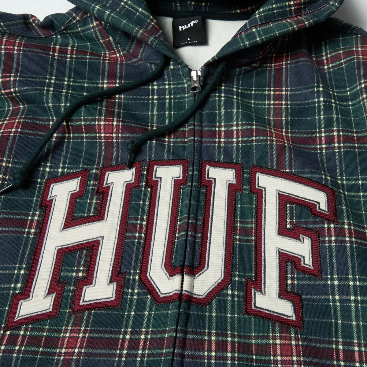 HUF Arch Plaid FZ Heavyweight Hoodie - Forest