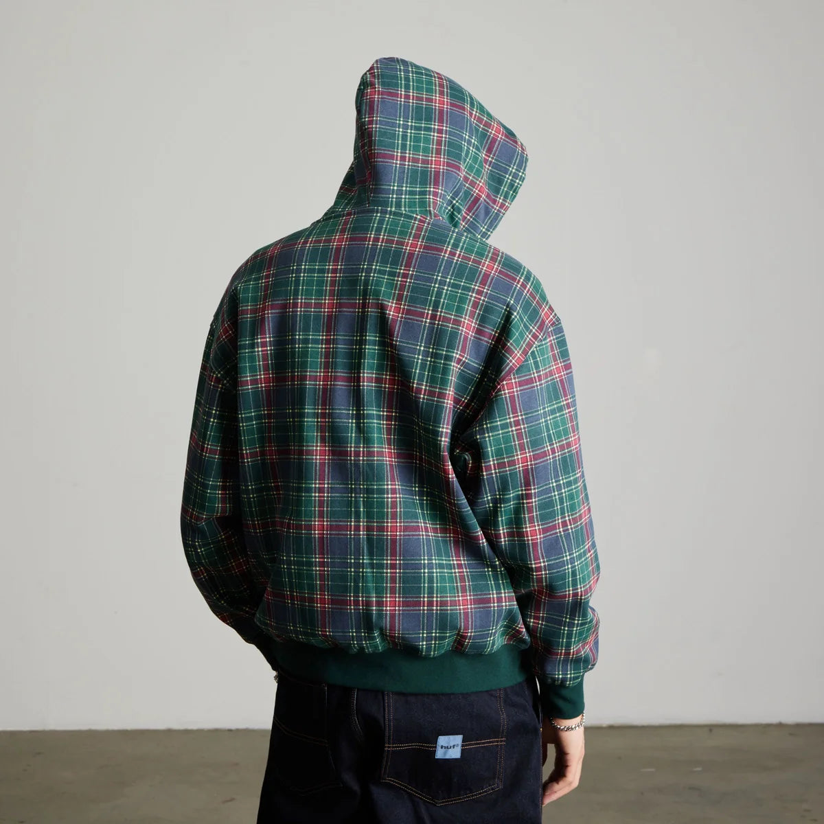 HUF Arch Plaid FZ Heavyweight Hoodie - Forest