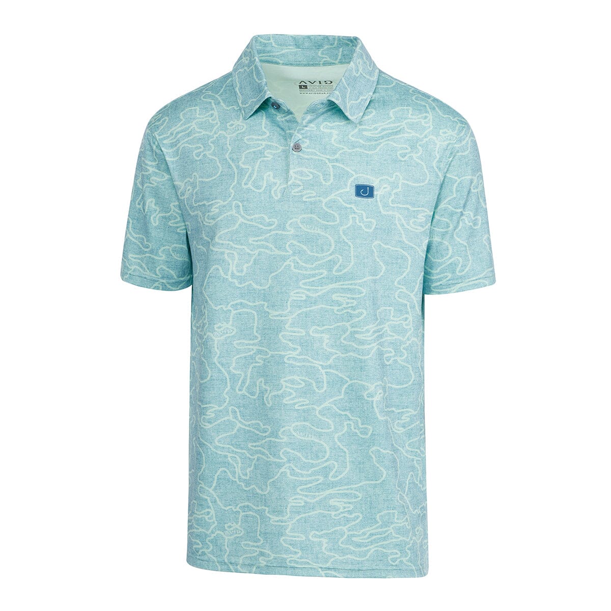 Adrift Camo Pacifico Performance Polo - Adrift Seafoam