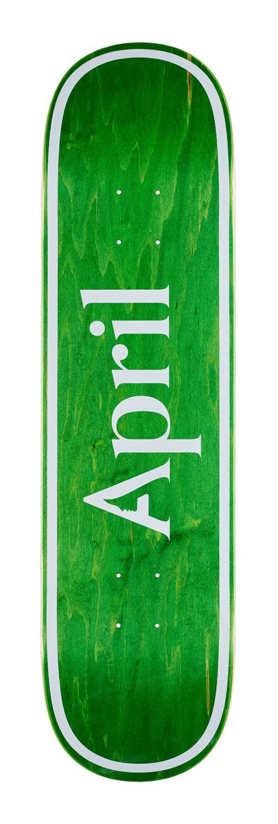April OG Logo Twin Tip Symmetrical Shape Green Deck 8.5