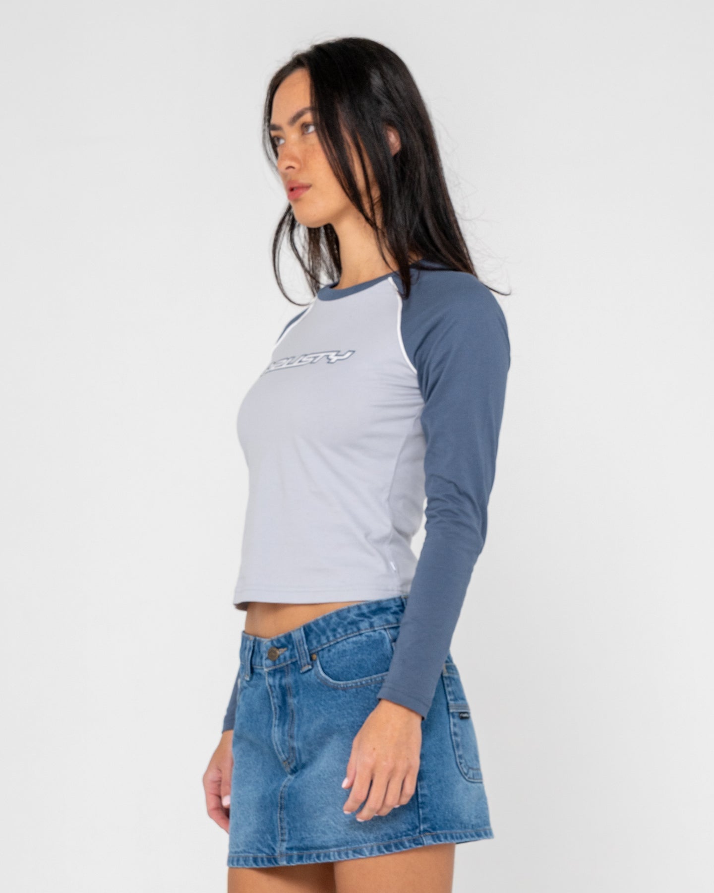 Rusty Timmy Target L/S Fitted Tee - Retro Blue