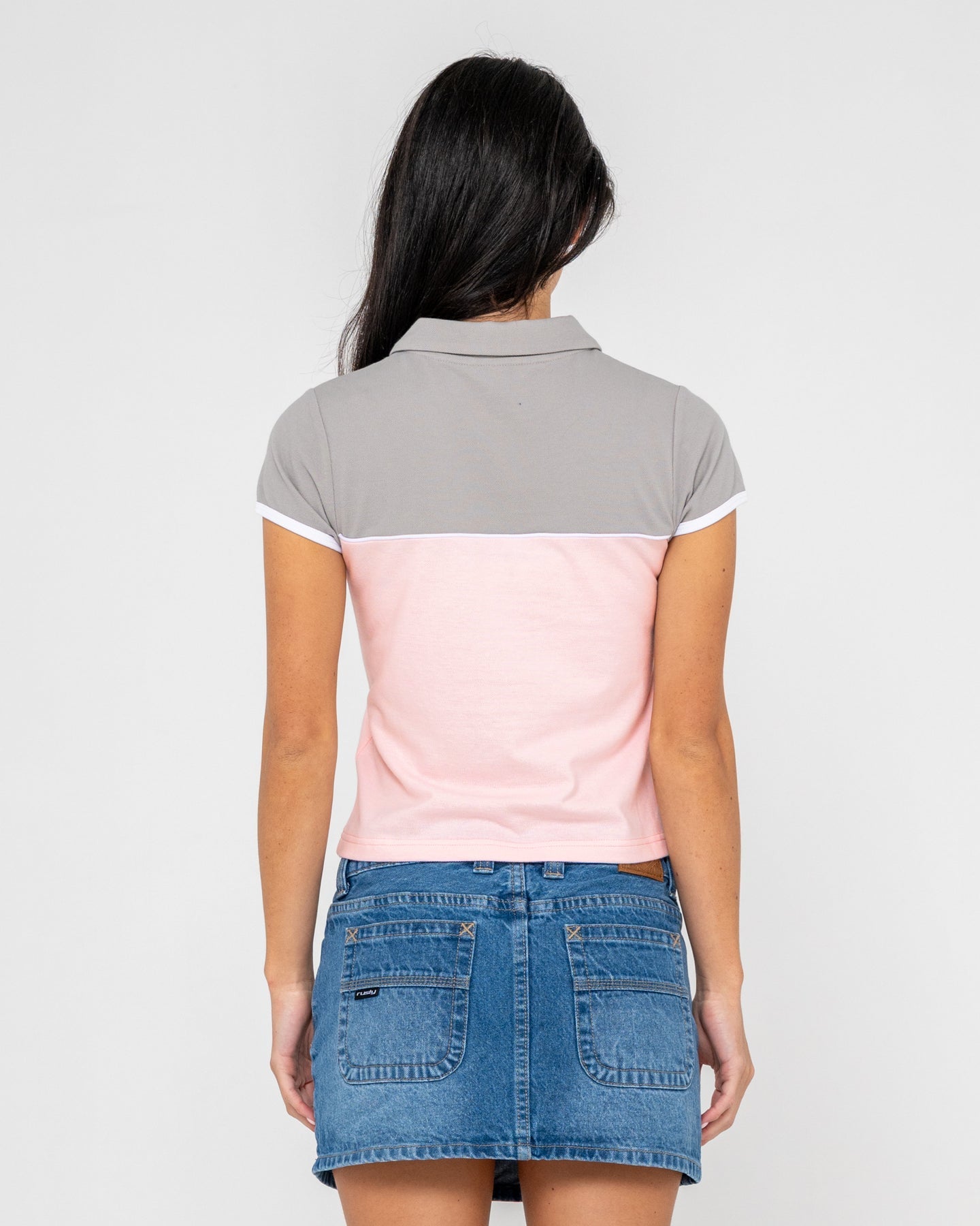 Rusty Insert Dad Joke Baby Polo Tee - Pink/Grey