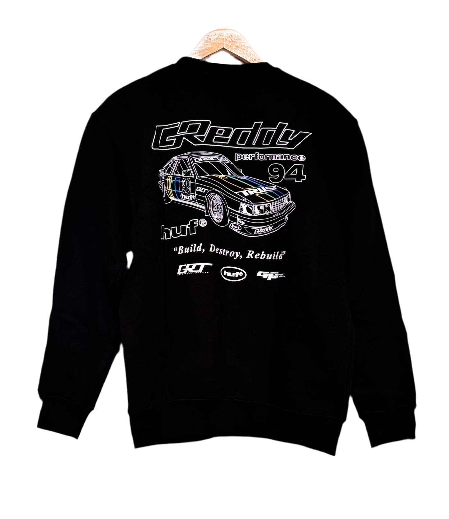 HUF x GReddy Retro Mod Crewneck - Black