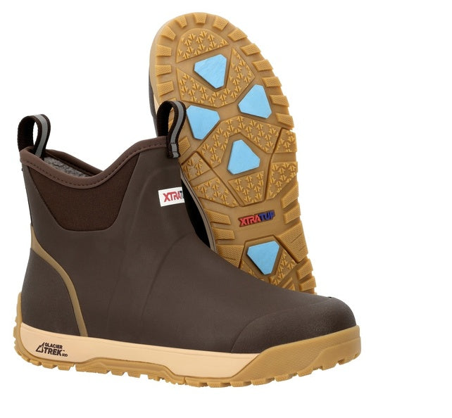 Xtratuf Men’s Glacier Trek Pro Ice Fleece Lined Ankle Deck Boot - Brown