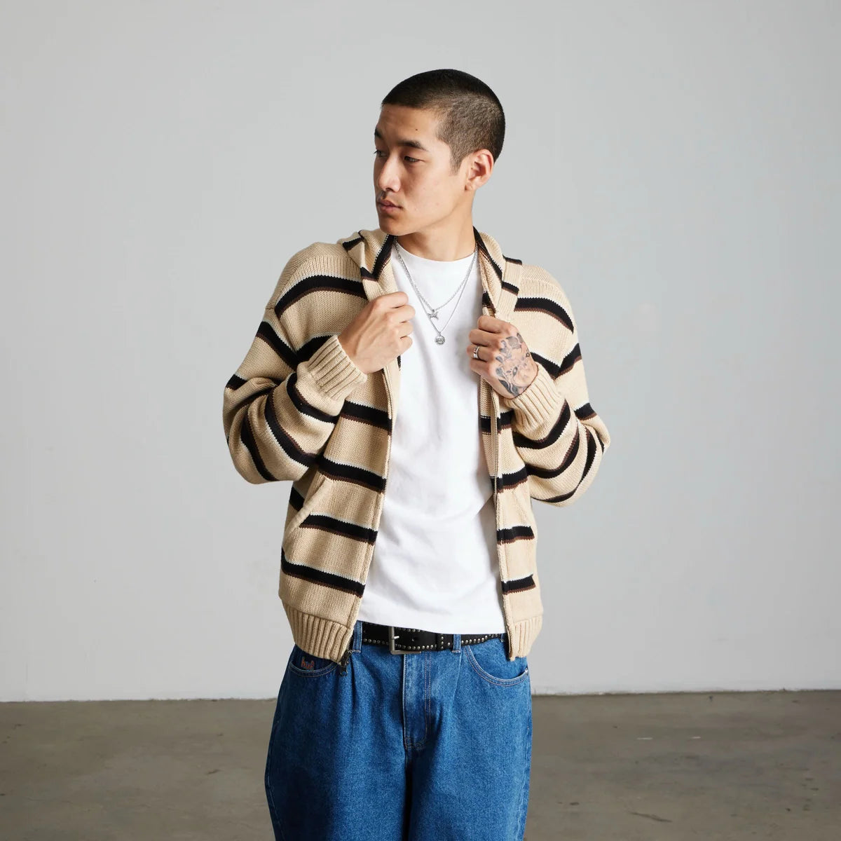 HUF Banks Full-Zip Striped Hoodie