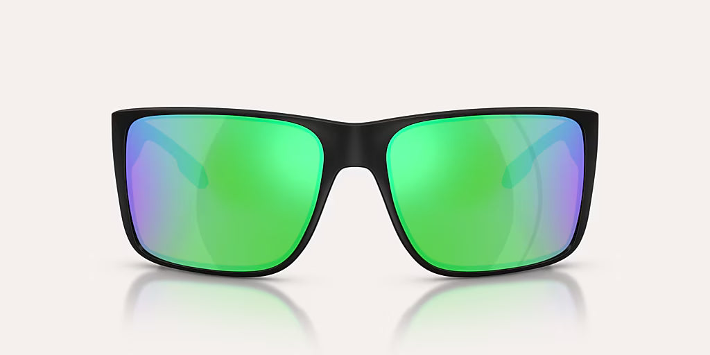 Badlands XL Matte Black w/ Green Reflex Polarized