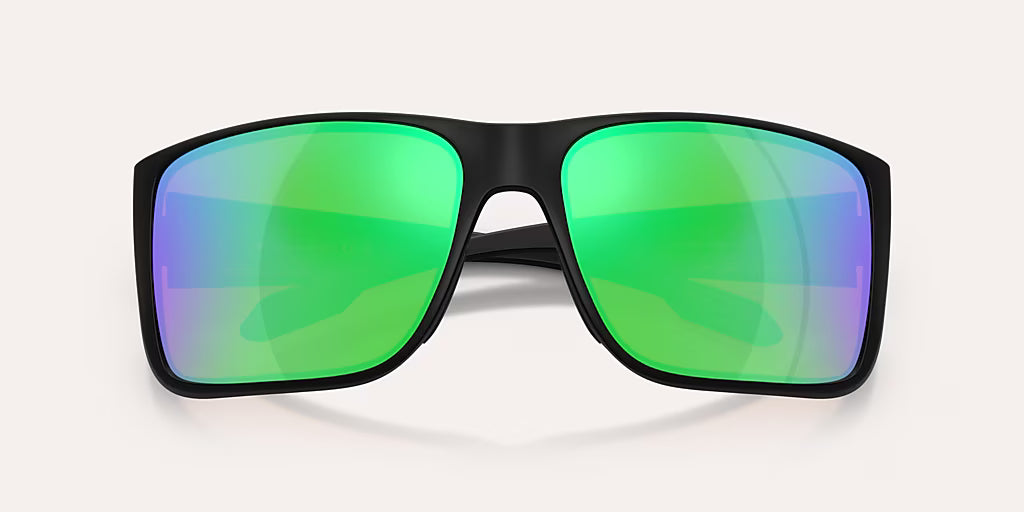 Badlands XL Matte Black w/ Green Reflex Polarized