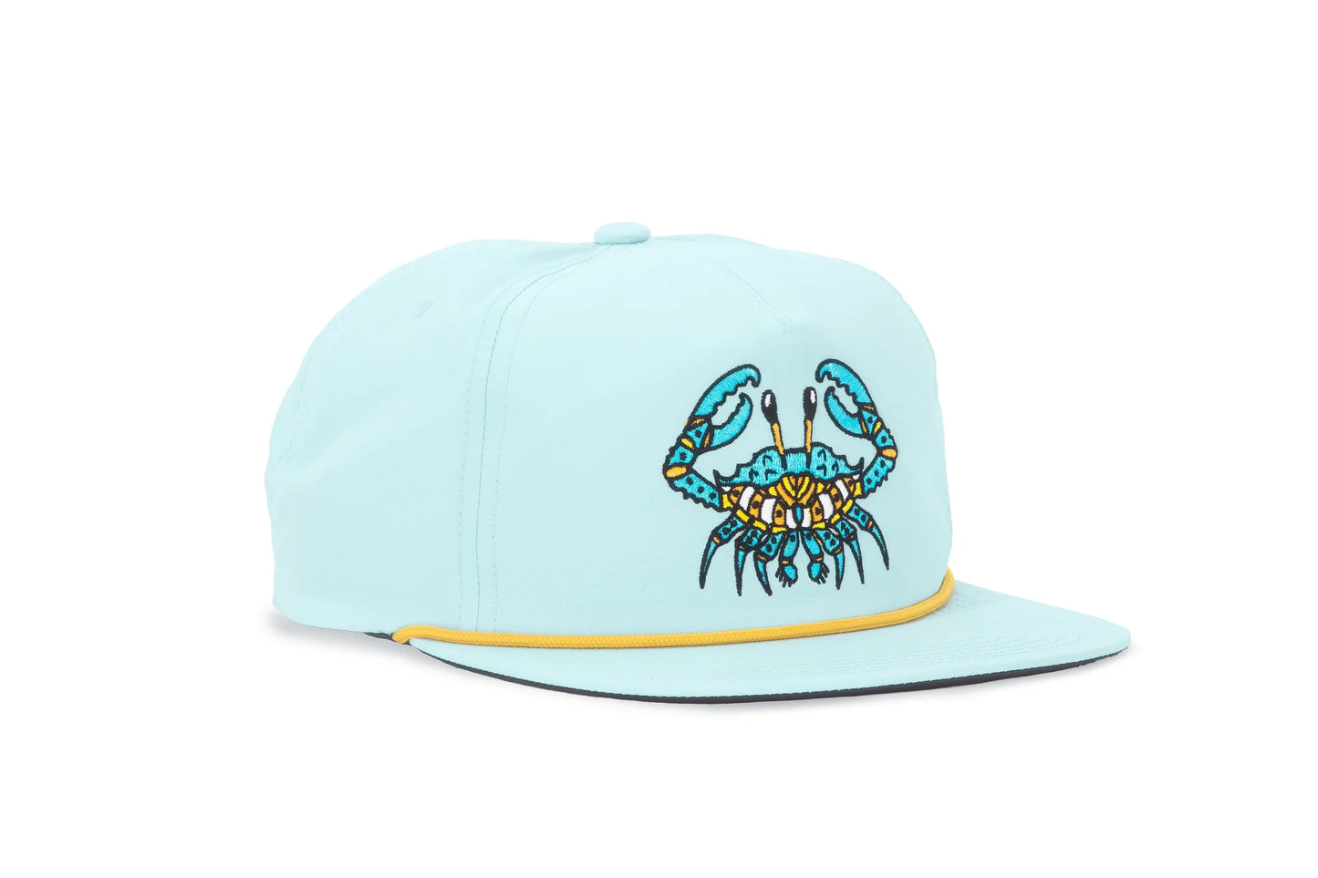 Crab Flat Brim Performance Hat - Blue