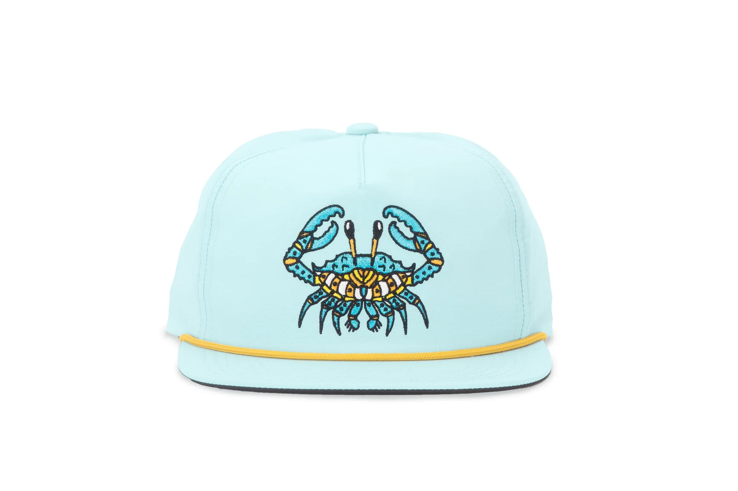 Crab Flat Brim Performance Hat - Blue