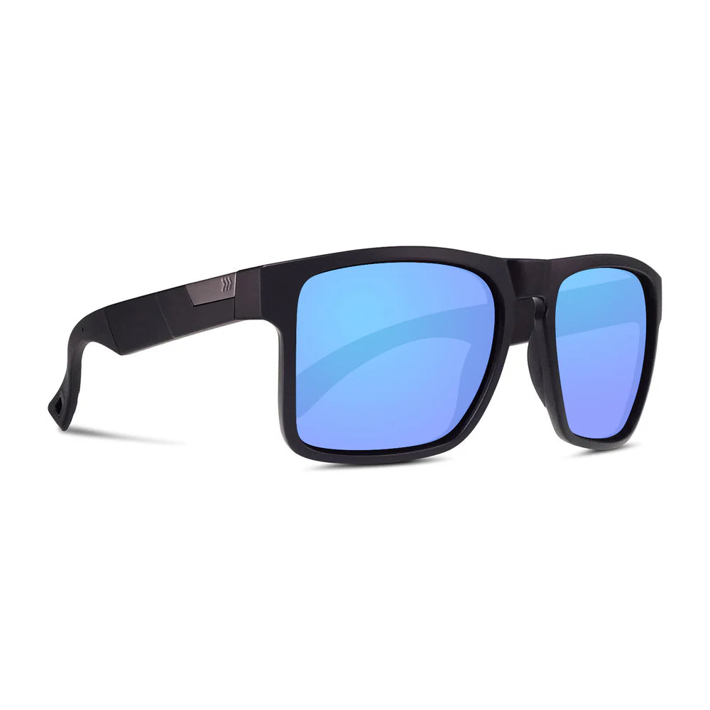 Cassette Optics Banks Pro Sunglasses - Matte Black / Skye Blue Mirror Color Boost Polarized Lens