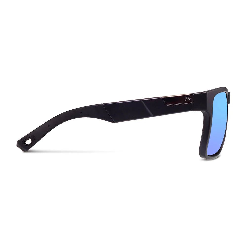 Cassette Optics Banks Pro Sunglasses - Matte Black / Skye Blue Mirror Color Boost Polarized Lens