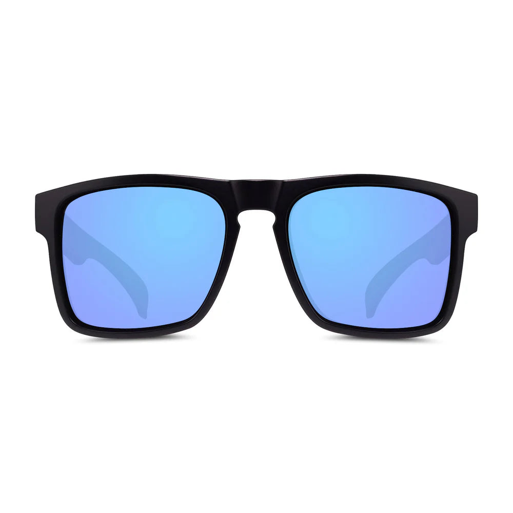 Cassette Optics Banks Pro Sunglasses - Matte Black / Skye Blue Mirror Color Boost Polarized Lens