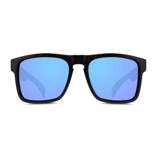 Cassette Optics Banks Pro Sunglasses - Matte Black / Skye Blue Mirror Color Boost Polarized Lens