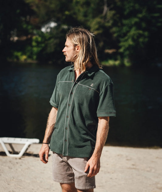 Barnegat Terry Button Down Shirt - Green