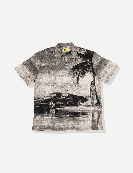 Duvin Beach Parking Button Up Shirt - Black