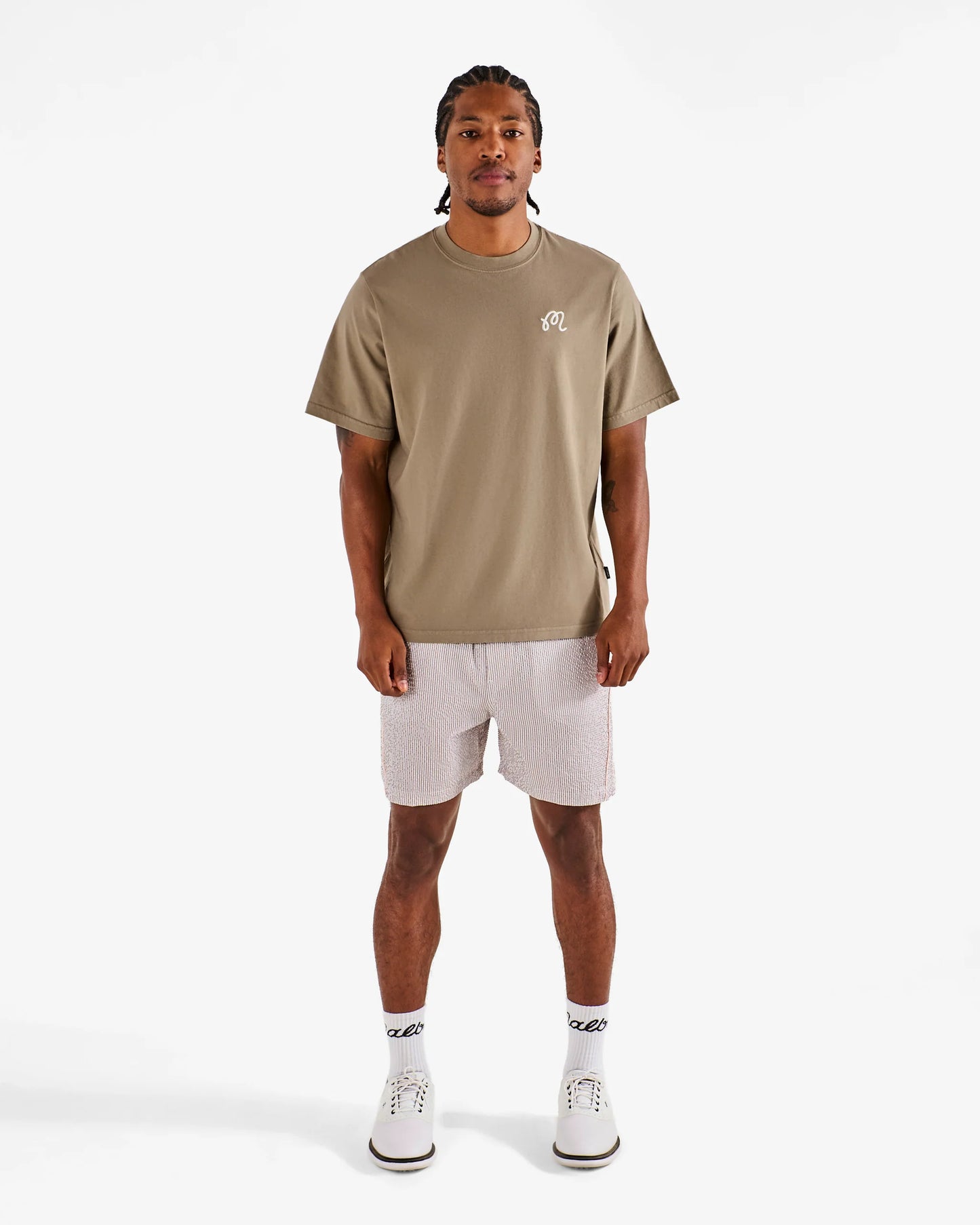 Malbon Bermuda Palms SS Short Sleeve Tee - Taupe