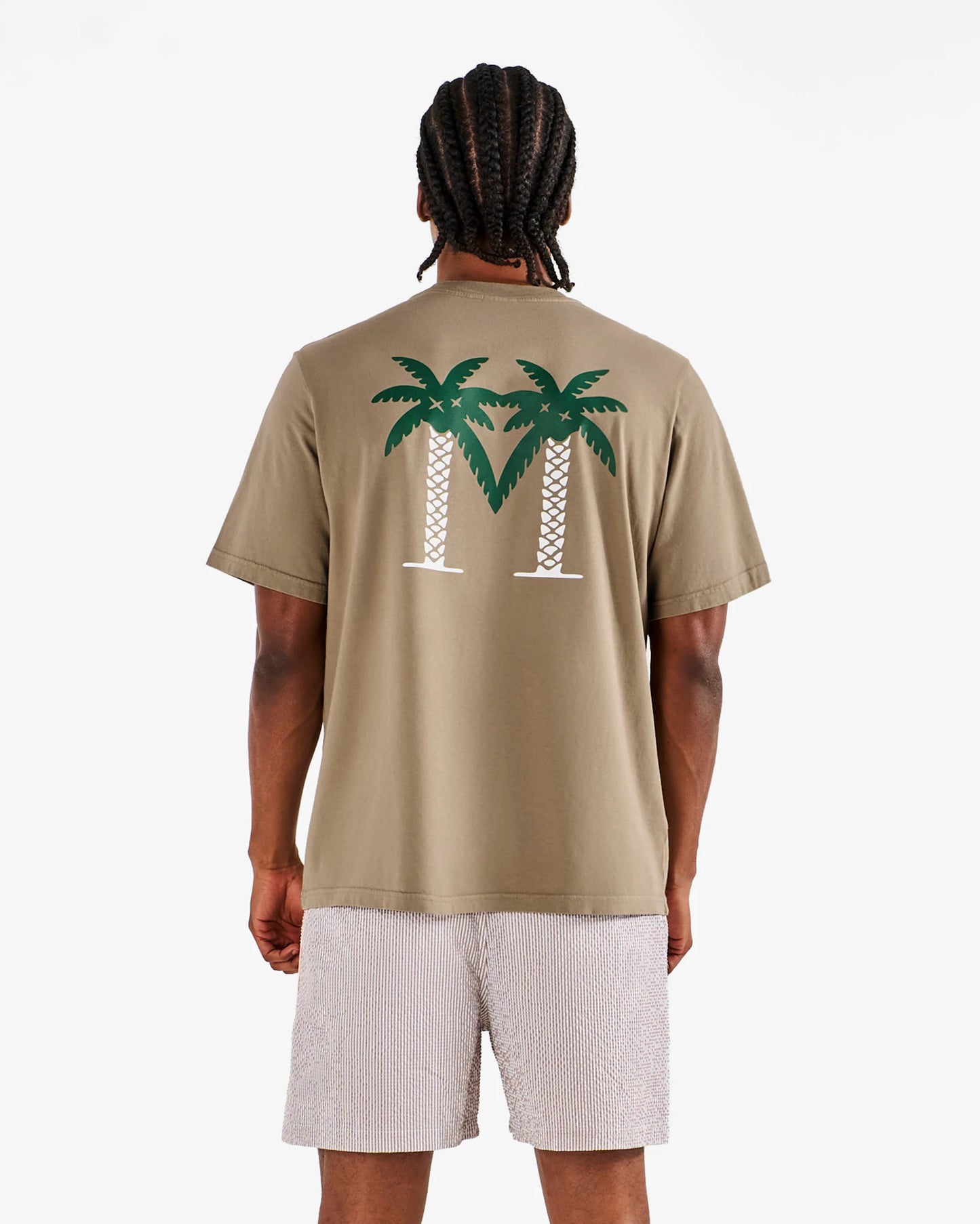 Malbon Bermuda Palms SS Short Sleeve Tee - Taupe