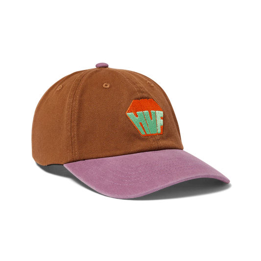 HUF Big Block Washed 6 Panel CV Strapback Hat - Brown