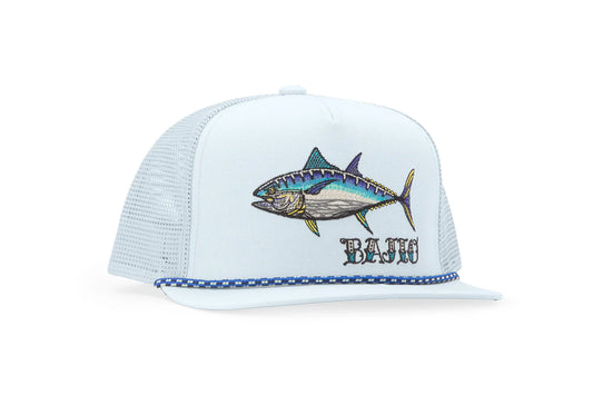 Bluefin Tuna Flat Brim Twill Trucker Hat - Sky Blue