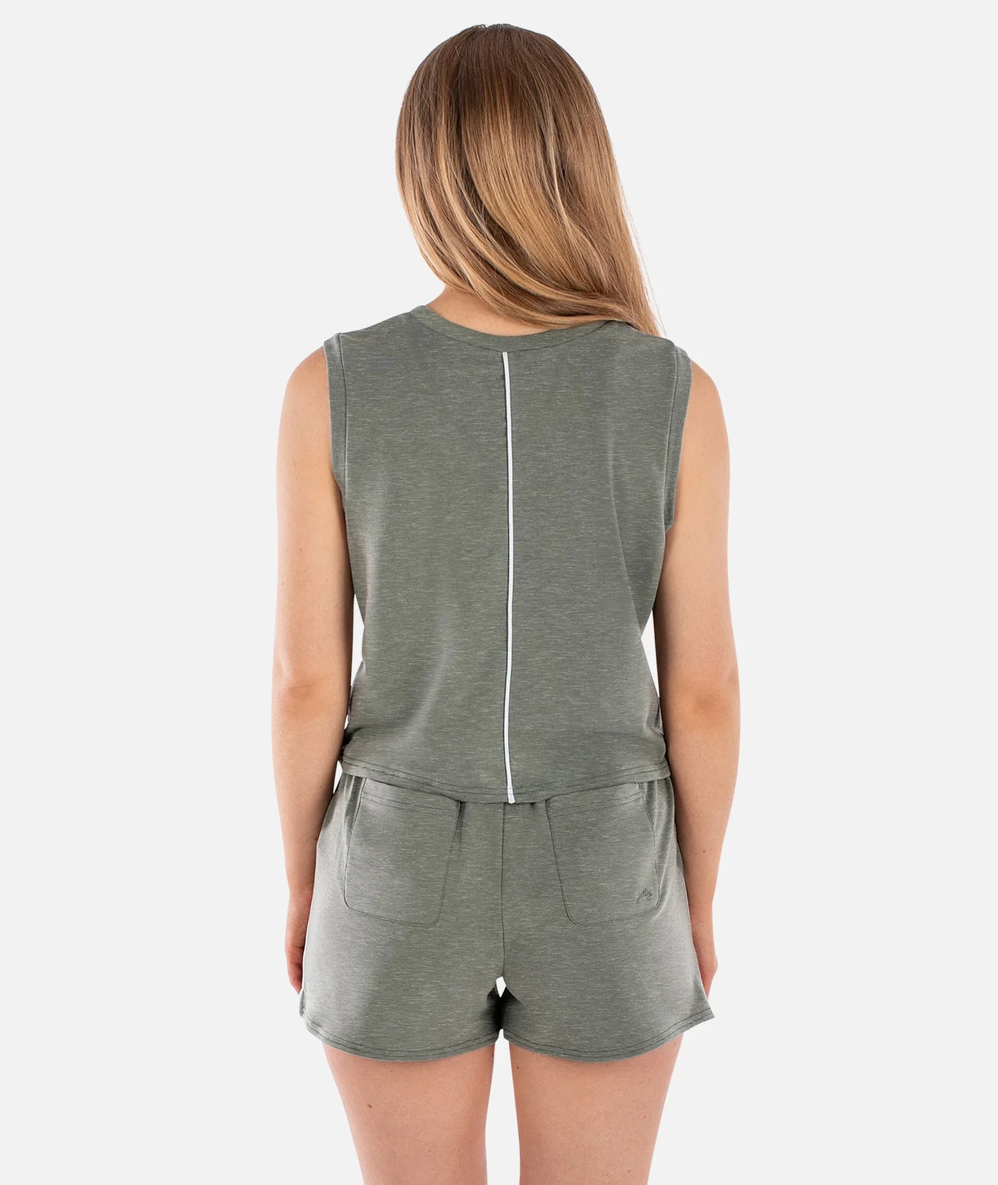 Bondi V-Neck Tank Top - Agave