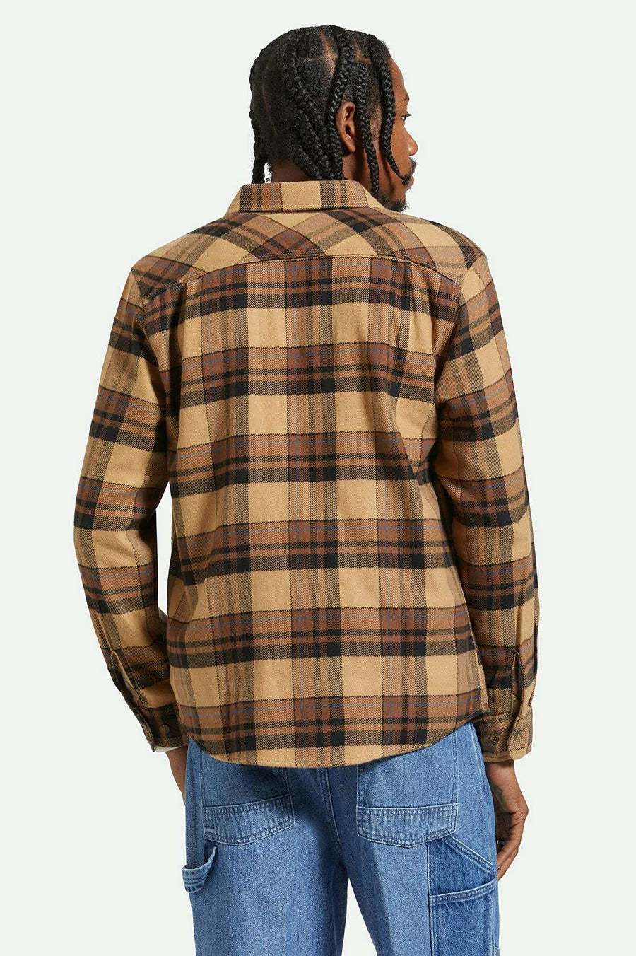 Brixton Flannel - Tiger's Eye/Pinecone Brown/Washed Black