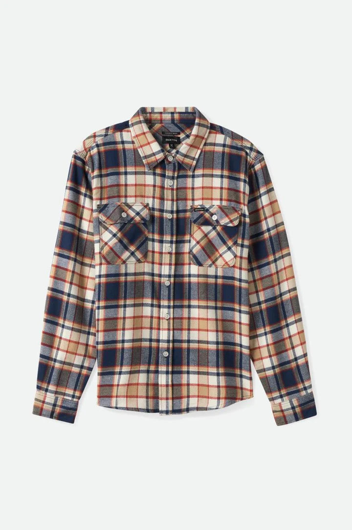 Bowery L/S Long Sleeve Flannel - Washed Navy / Barn Red / Off White
