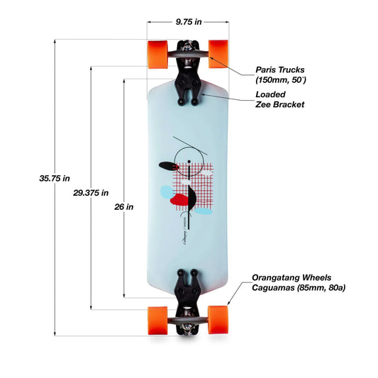 Loaded Tangent Longboard Complete - 85mm 80a Caguama Orange