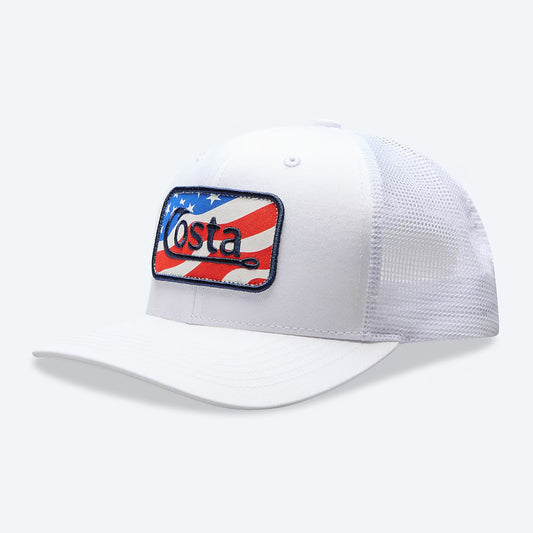 Costa The Hunt Trucker Hat - White/RWB