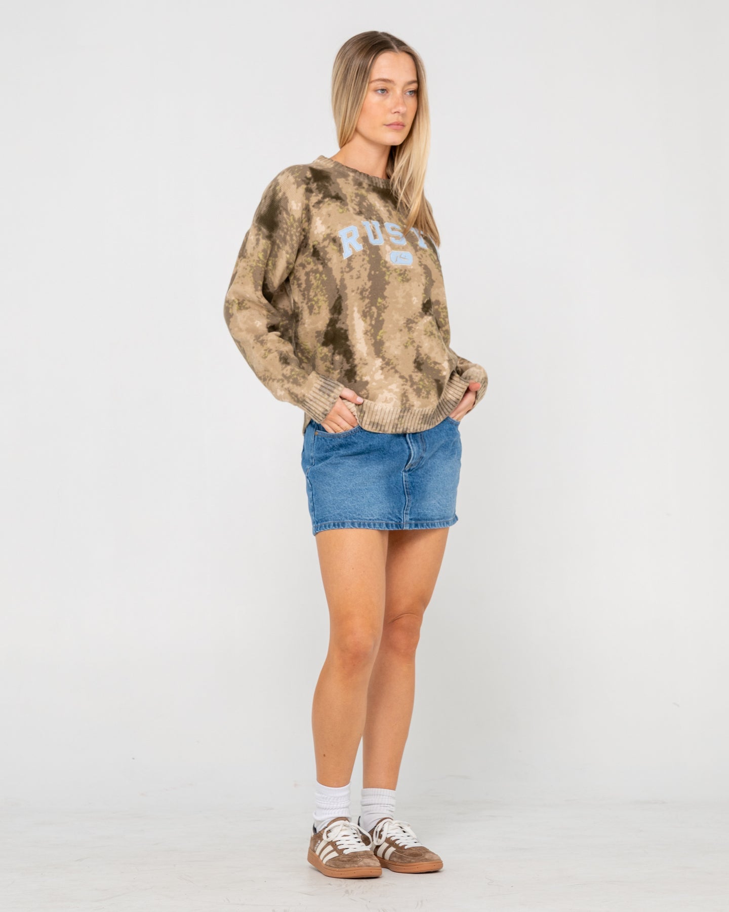 Rusty Camoozy Knitted Crew - Camo