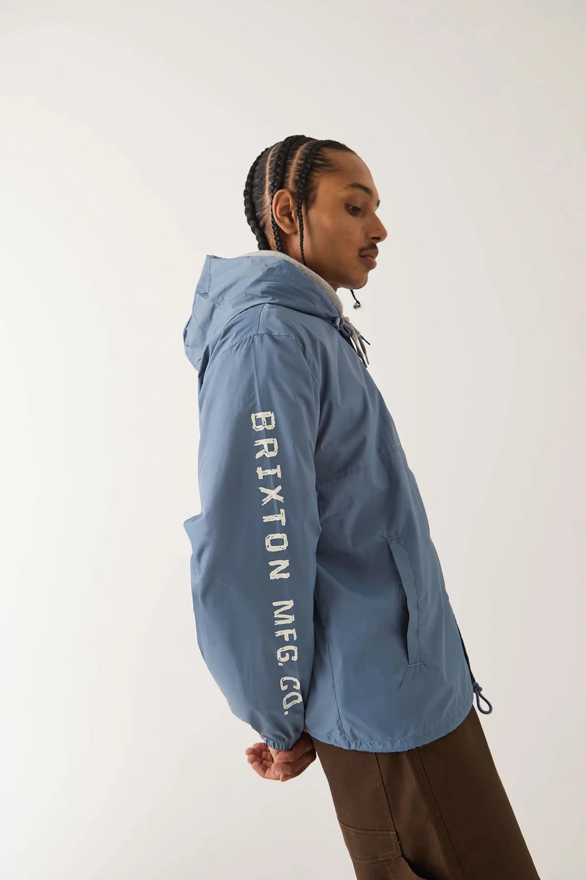 Brixton Claxton Hooded Lightweight Jacket - Slate
