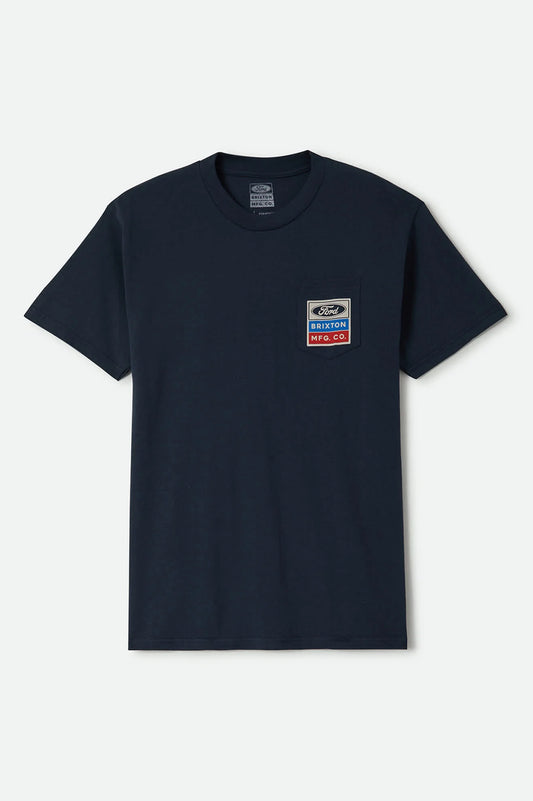 Brixton x Ford Service Dept. Pocket Tee - American Navy